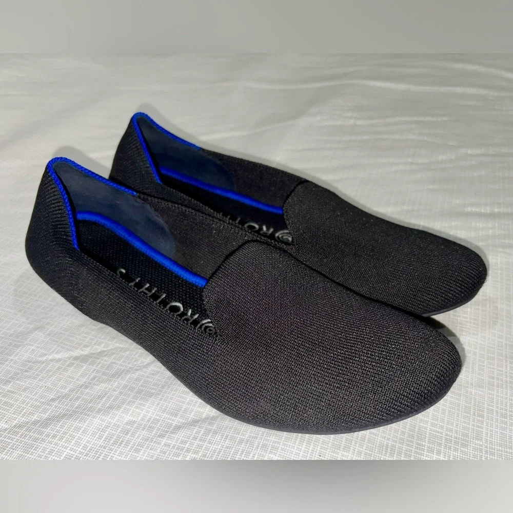 Rothy’s Sz 7.5 Black Washable Pointed Toe Ballerina Flats - Picture 5 of 11